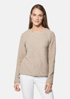 Sweatshirt en élégant jersey à texture en diagonale thumbnail 1