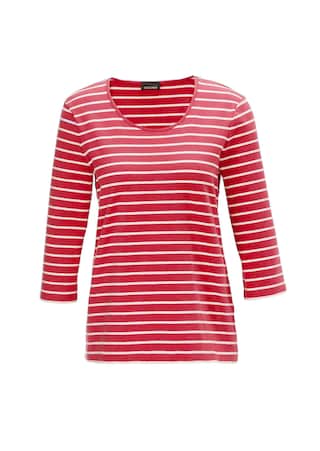 rouge / blanc / rayé T-shirt à rayures multicolores