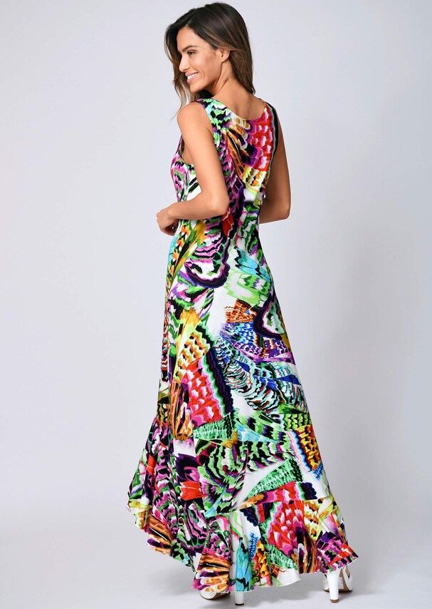 Maxikleid allover in bunten Sommerfarben 2