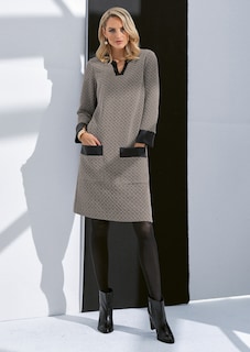 Kleid in H-Linie mit Kunstleder-Einsätzen thumbnail 7