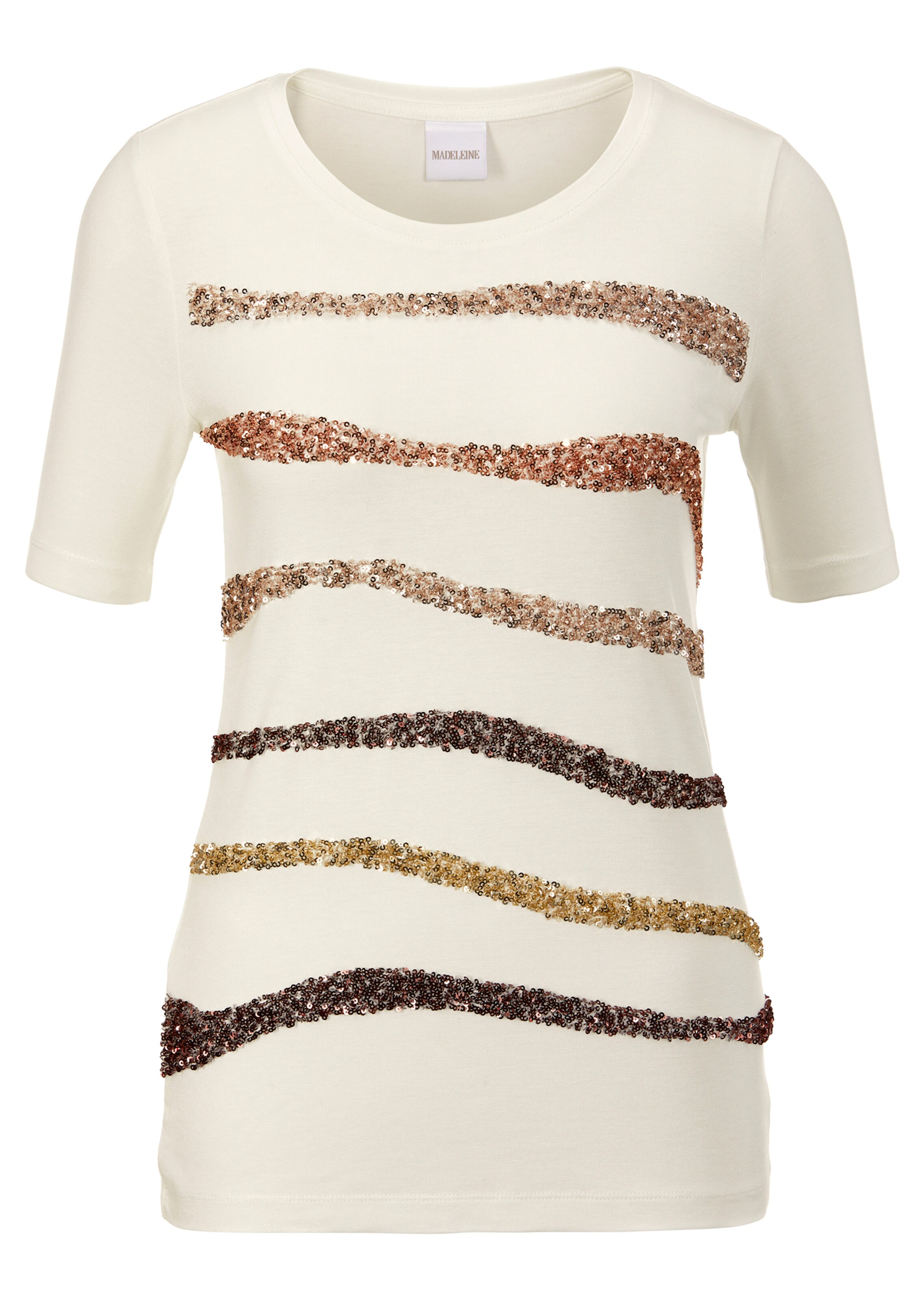 Edel-Shirt mit funkelnden Pailletten-Streifen