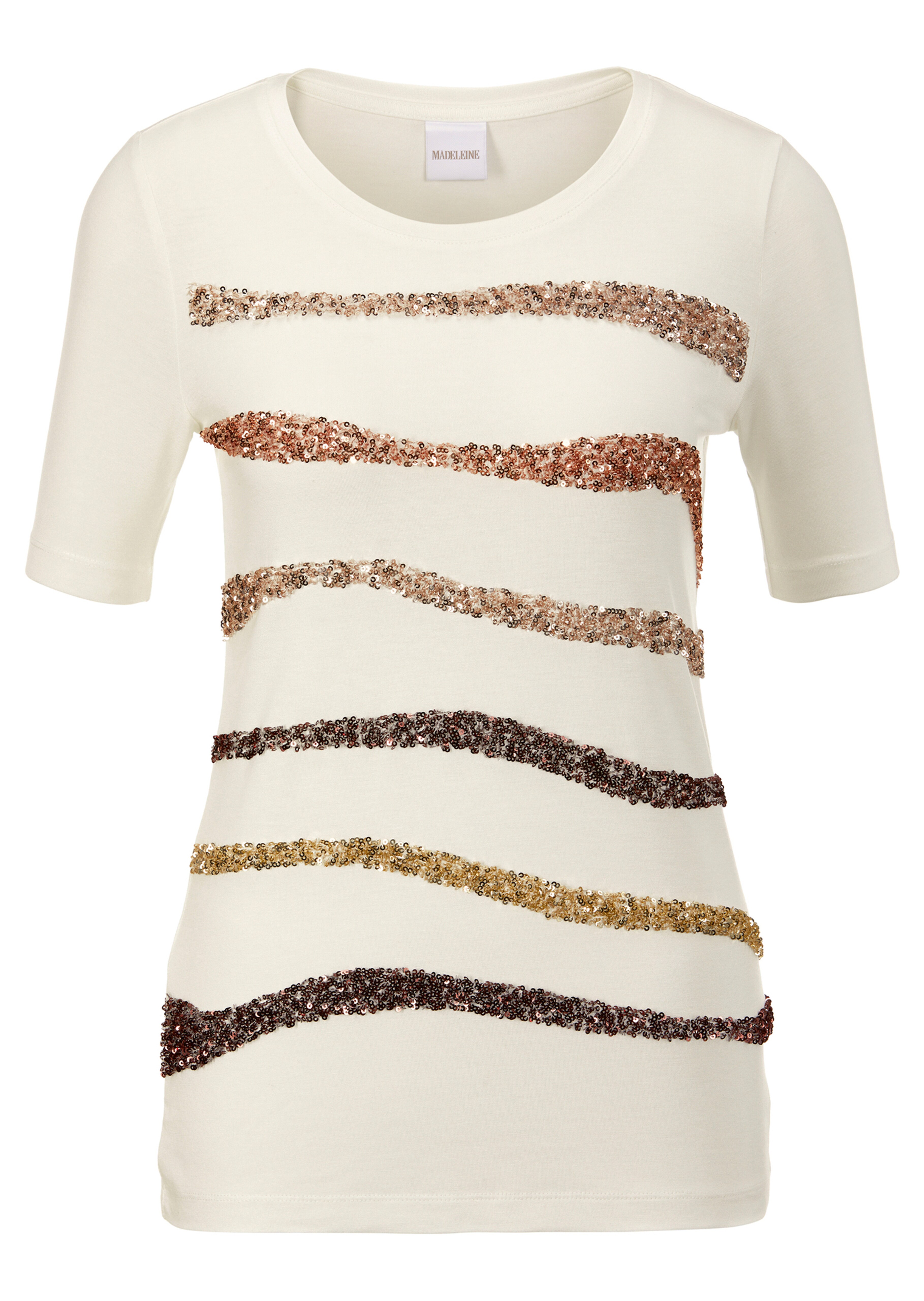 Edel-Shirt mit funkelnden Pailletten-Streifen