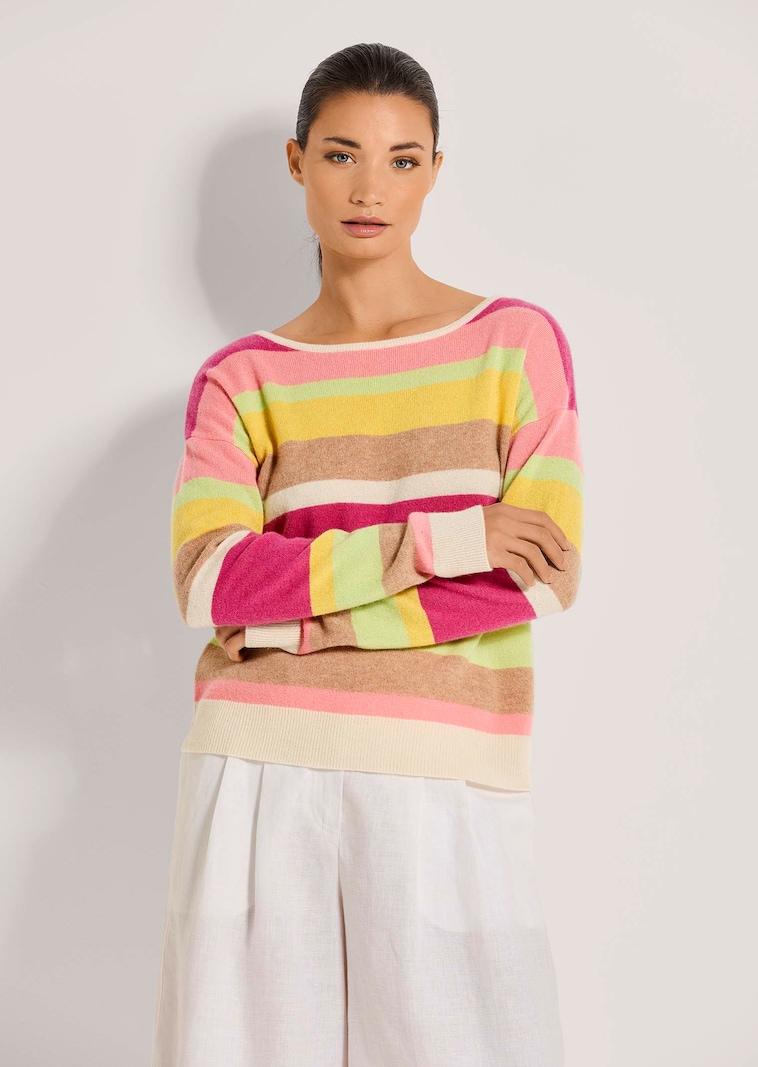 Kaschmir-Pullover mit Streifen