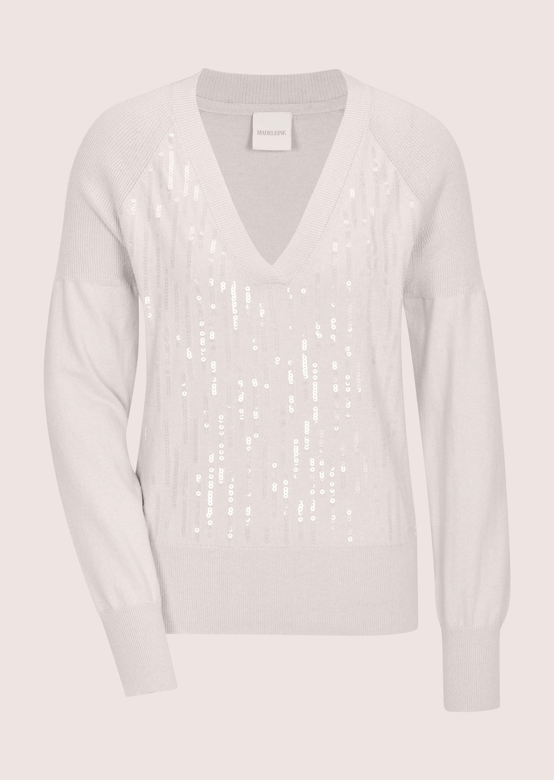 Pull en maille fine avec cachemire et paillettes
