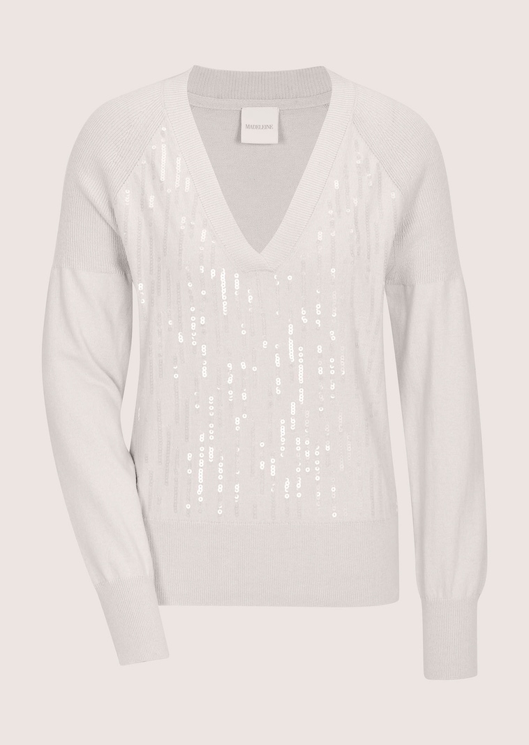 Feinstrickpullover mit Kaschmir und Pailletten