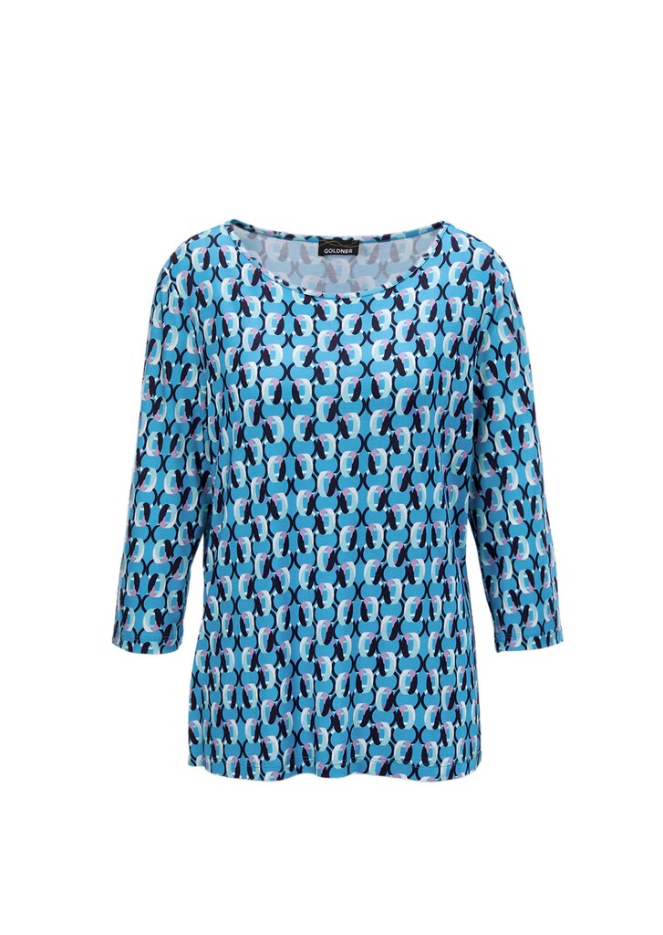 Druckshirt im Materialmix