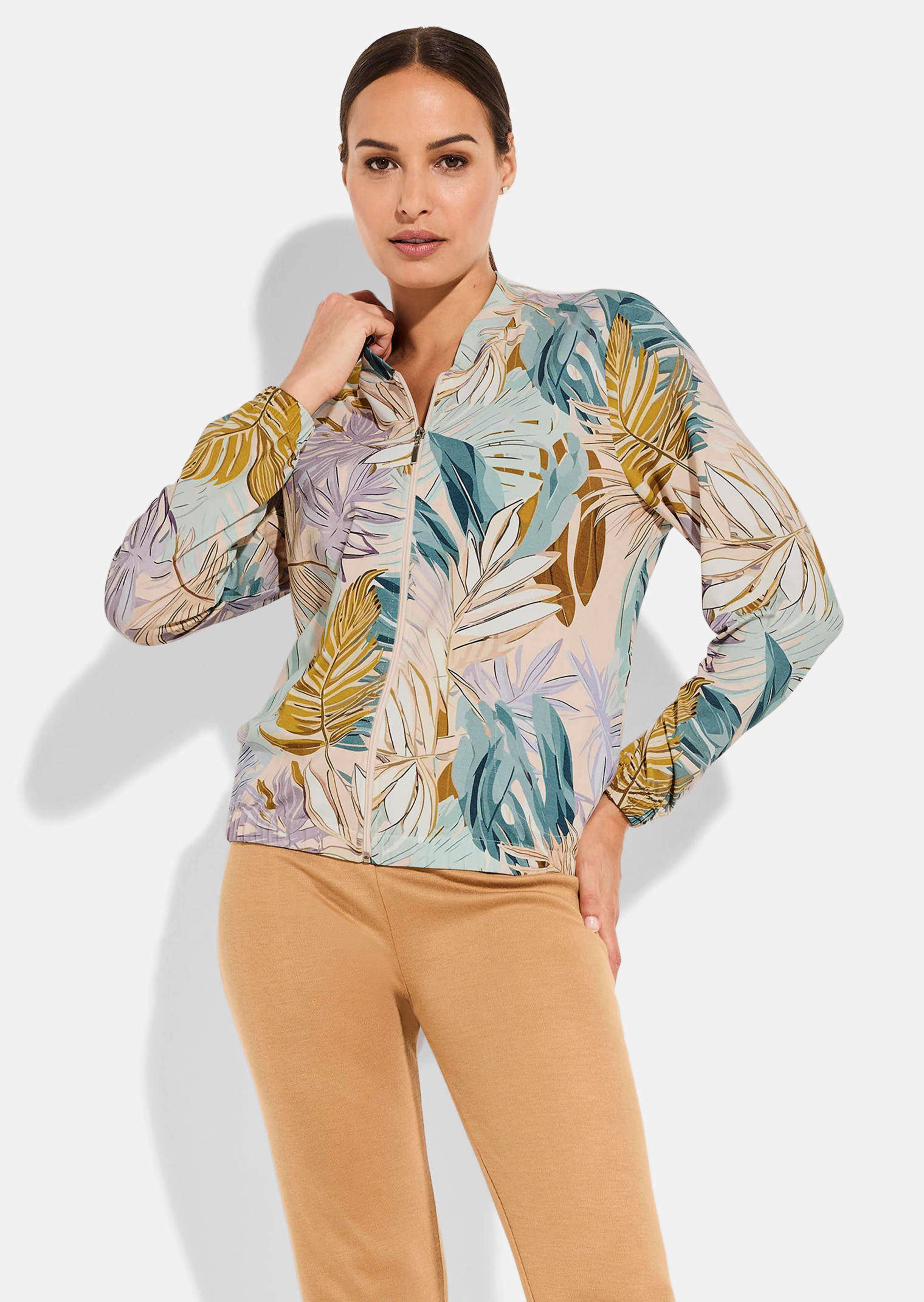 Gemusterte Freizeitjacke im Blouson-Schnitt