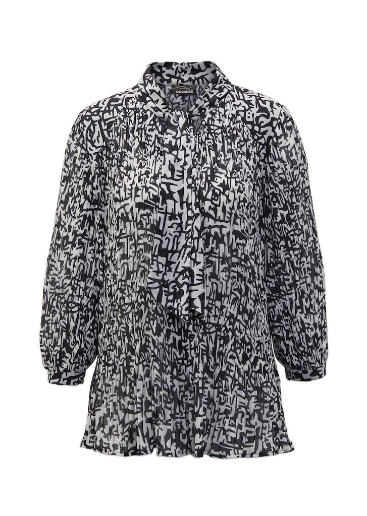 Feinplissee-Bluse mit Schluppe