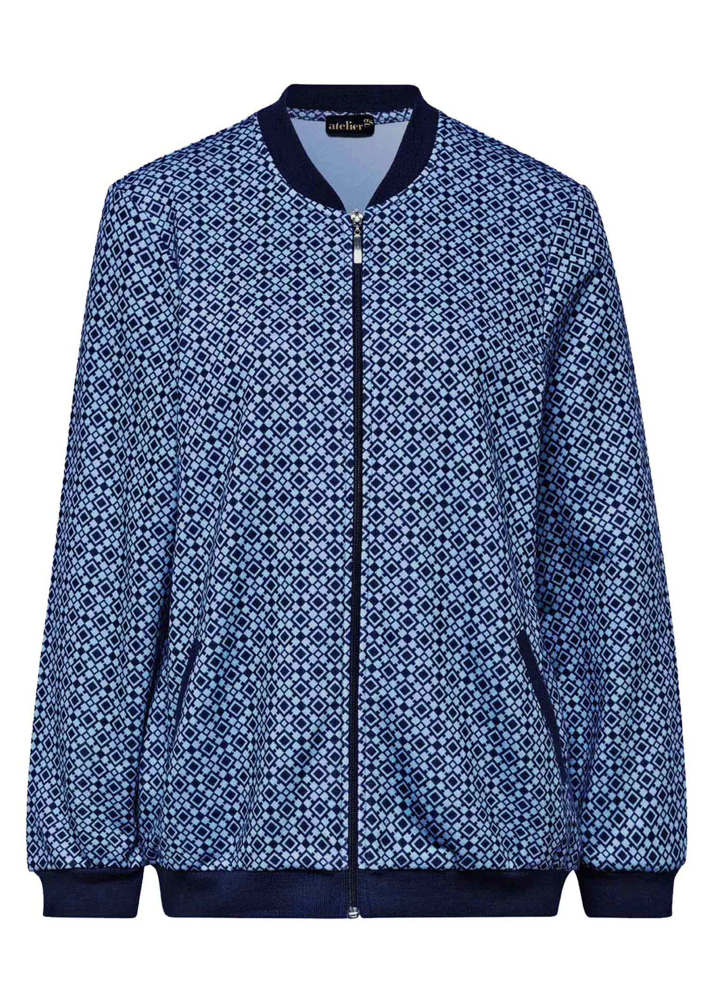 Veste de loisirs - bleu clair / marine / à motifs - Gr. 50 de Goldner Fashion