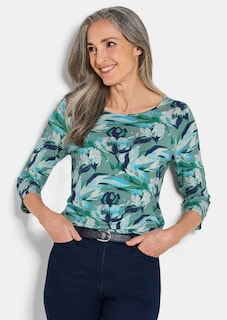Jersey-Shirt mit Blumenmuster thumbnail 4
