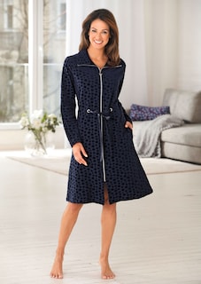 Robe de chambre en velours ras avec zip thumbnail 4