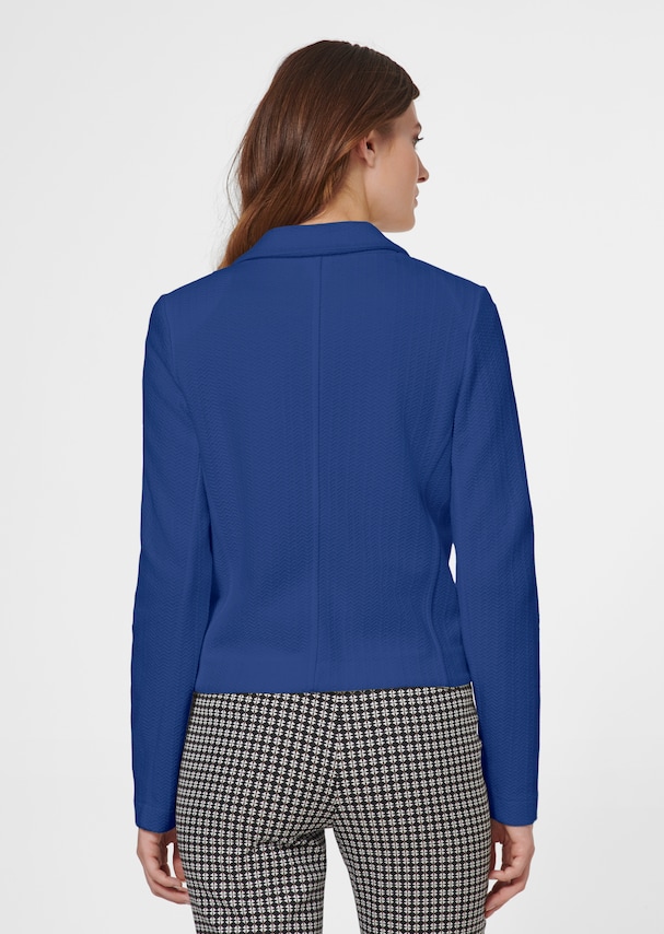 Trendy short-cut blazer in jersey with structured sections 2