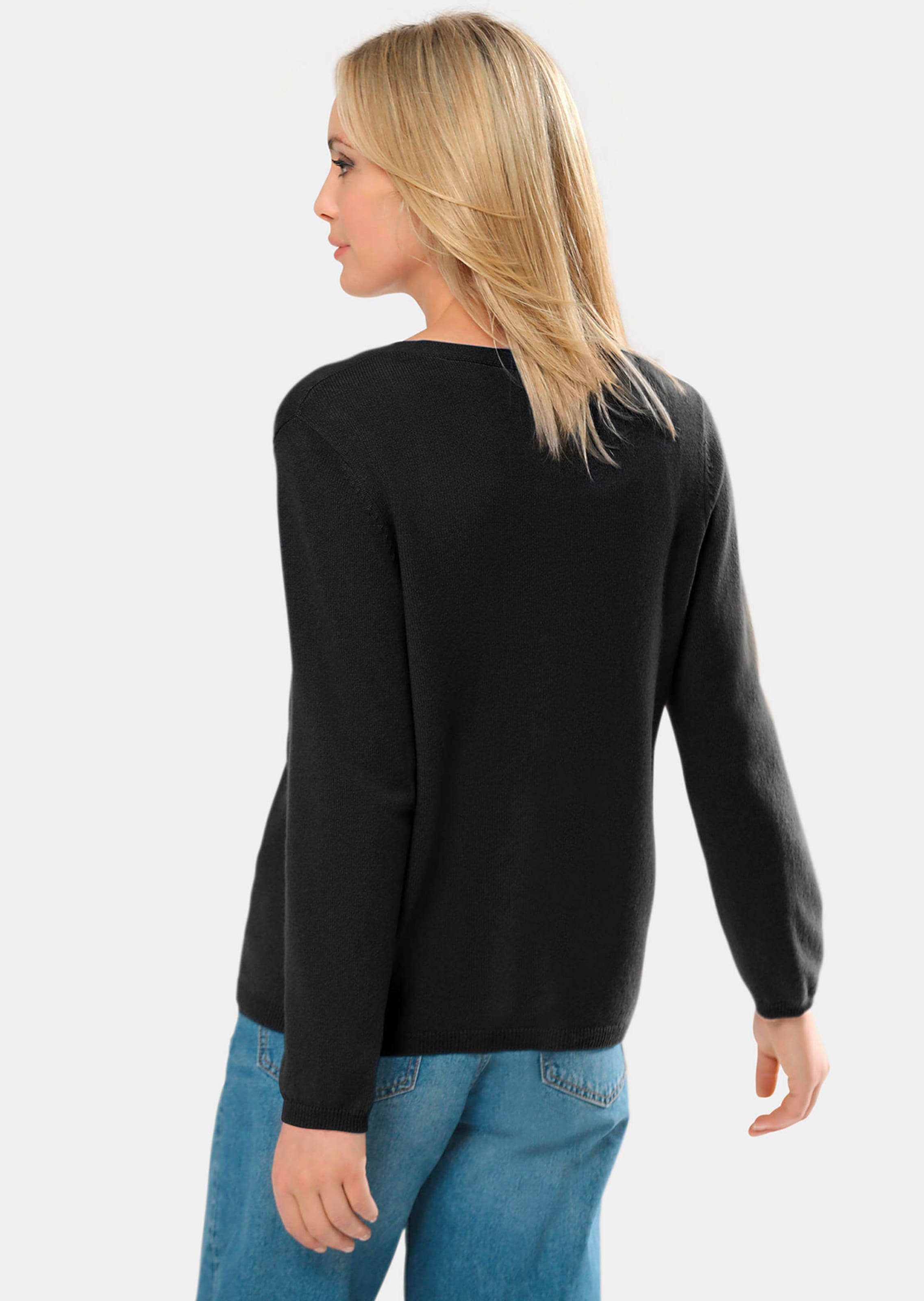 Cardigan col V en cachemire - noir - Gr. 52 de Goldner Fashion