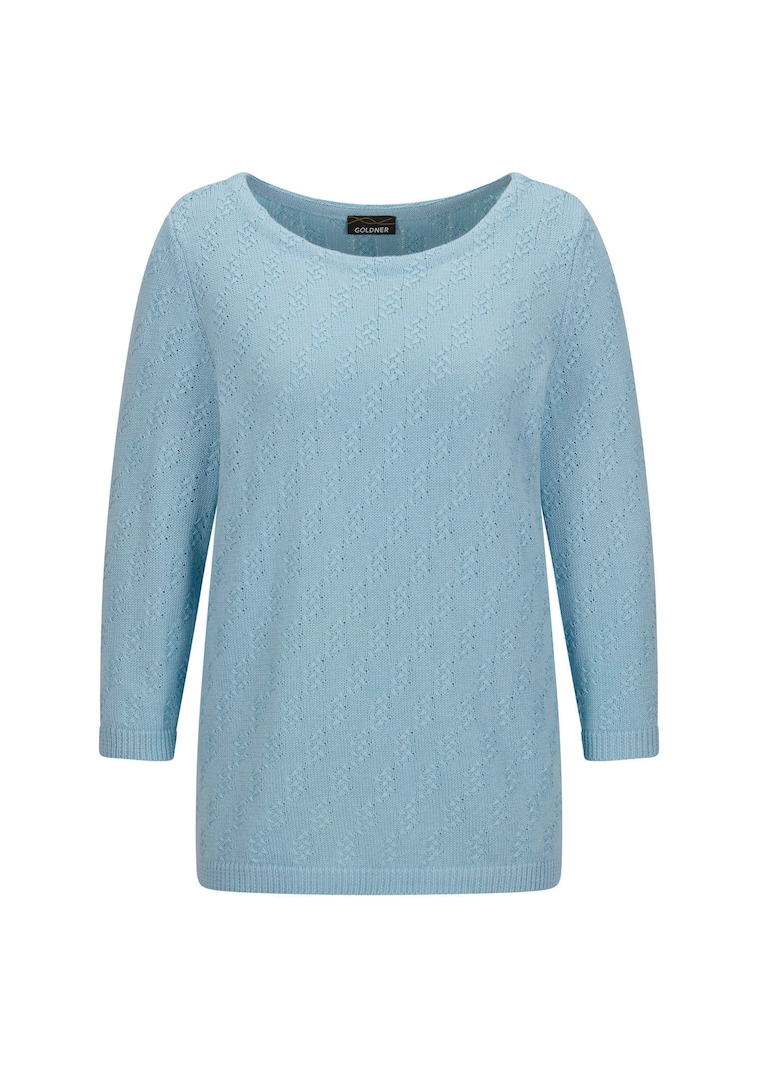 Katoenen pullover met 3/4-mouwen