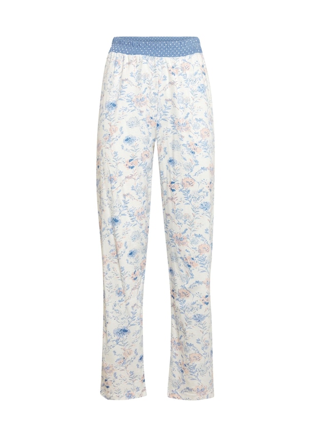 Pantalon de pyjama fleuri en mix matière 1