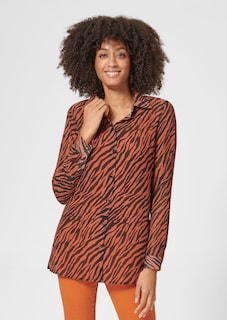 Long-line animal print blouse thumbnail 1