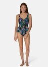 Swimming costume with floral print and frills thumbnail 2