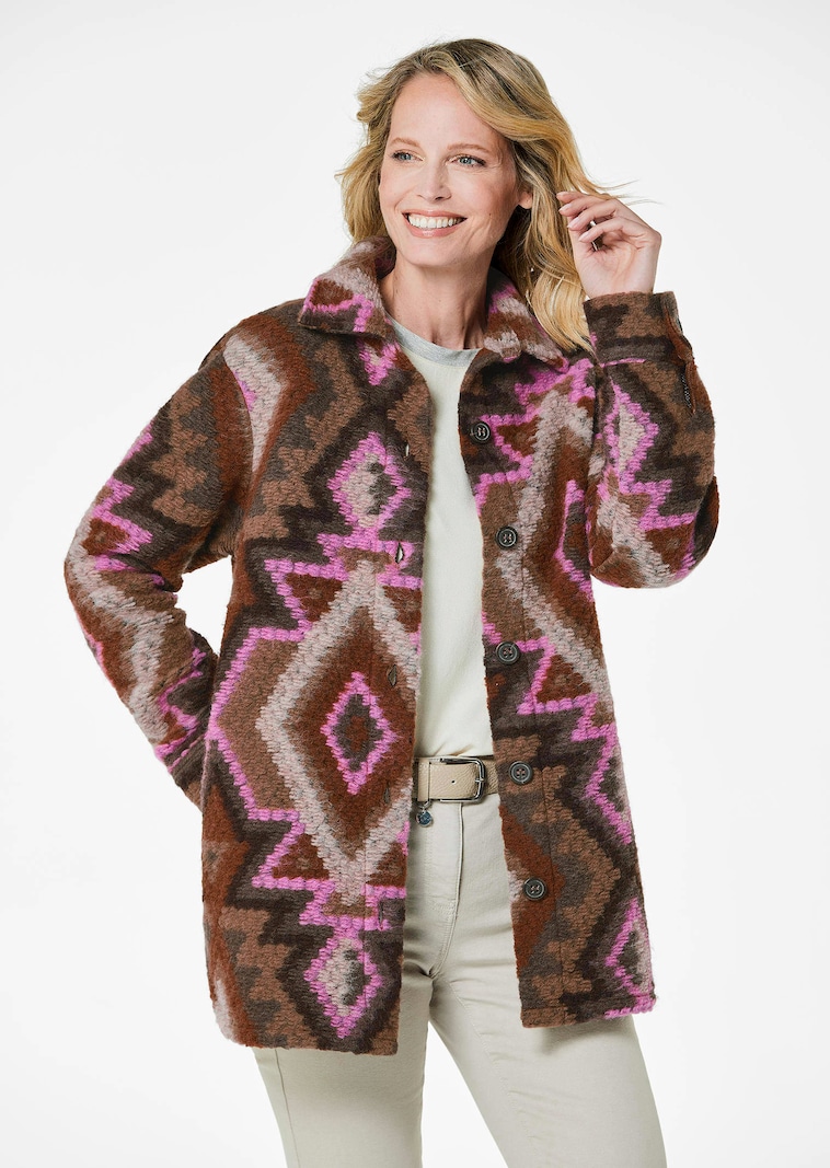 Ethno Hemdjacke mit Wollanteil