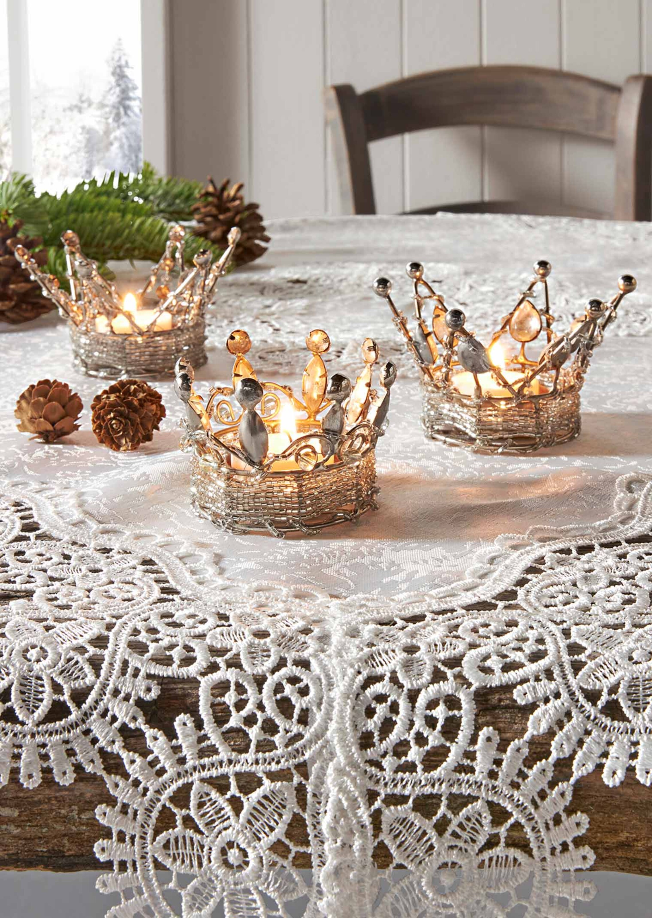 Nappe en jacquard - crème - Gr. 01 de Goldner Fashion