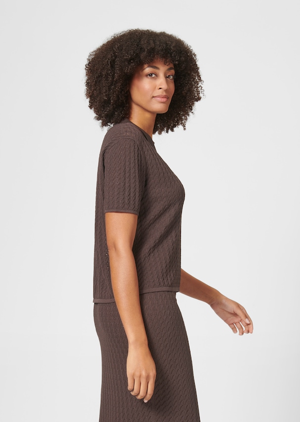 Half-sleeved jumper in ajour knit 3
