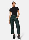 Straight checked trousers in high-waist style thumbnail 2