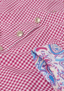 Hoogwaardige geruite blouse met modieuze manchetten met print thumbnail 4