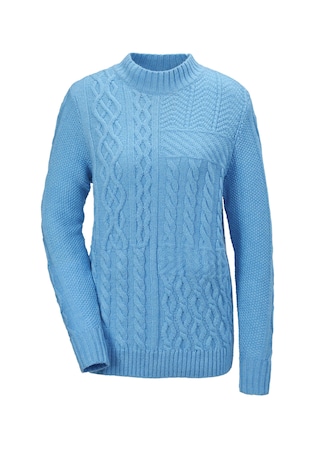 hellblau Weicher Pullover mit wunderschöner Struktur