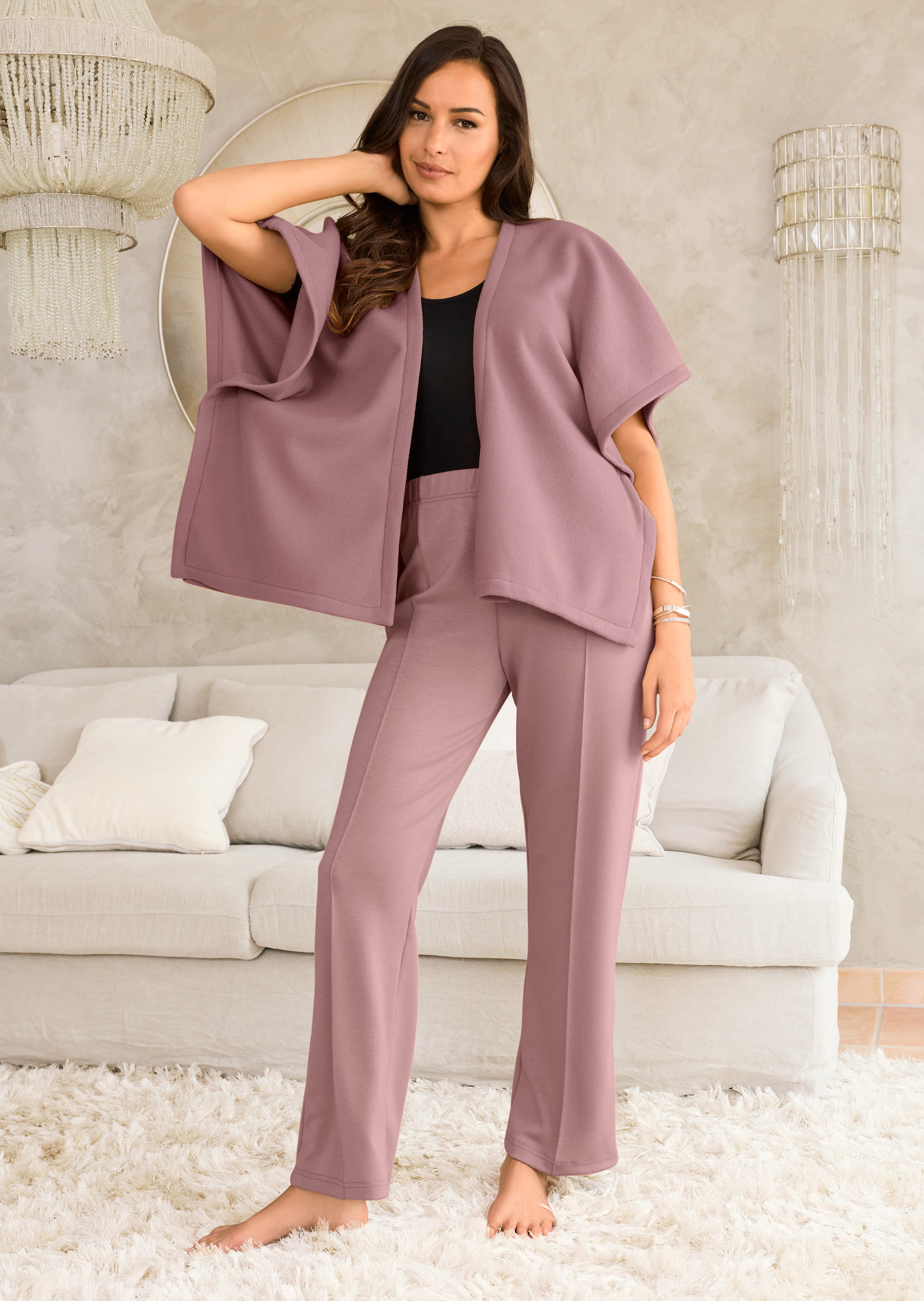 Poncho en laine polaire