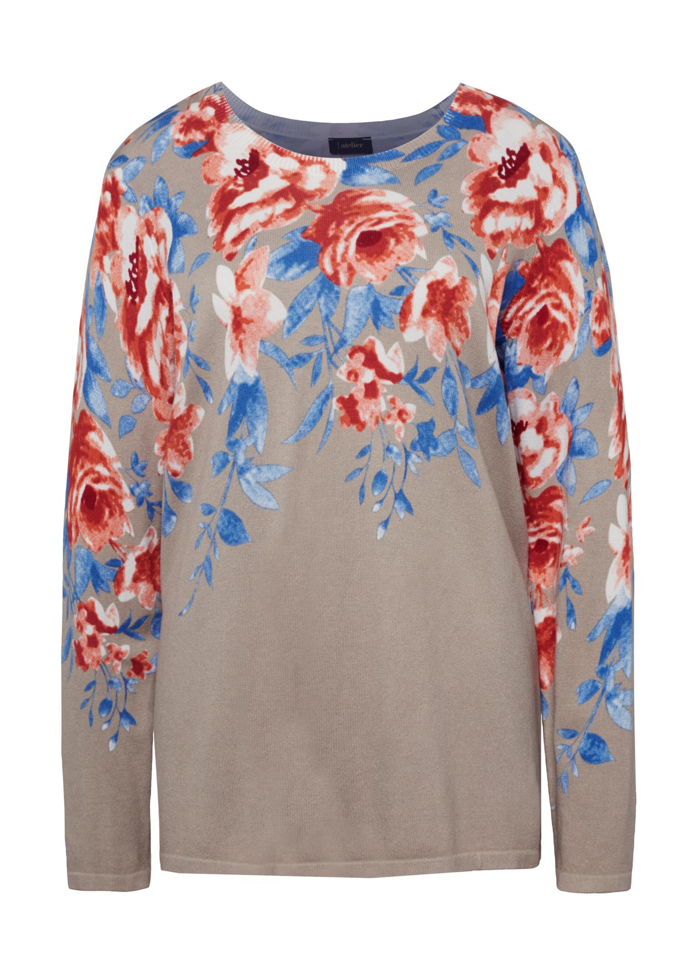 Pull léger à motifs floraux discrets - beige / à motifs - Gr. 44 de Goldner Fashion