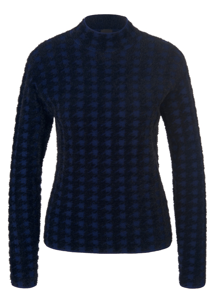 Stehkragen-Pullover mit Jacquard-Muster