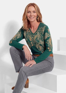 Shirt met lange mouwen en geplaatste paisleyprint thumbnail 4