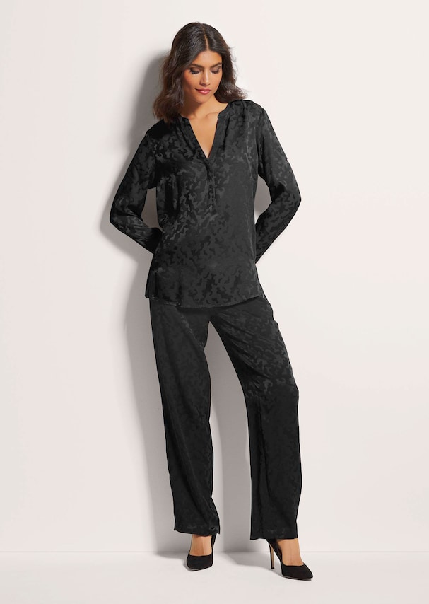 Lange Jacquard-Bluse 1