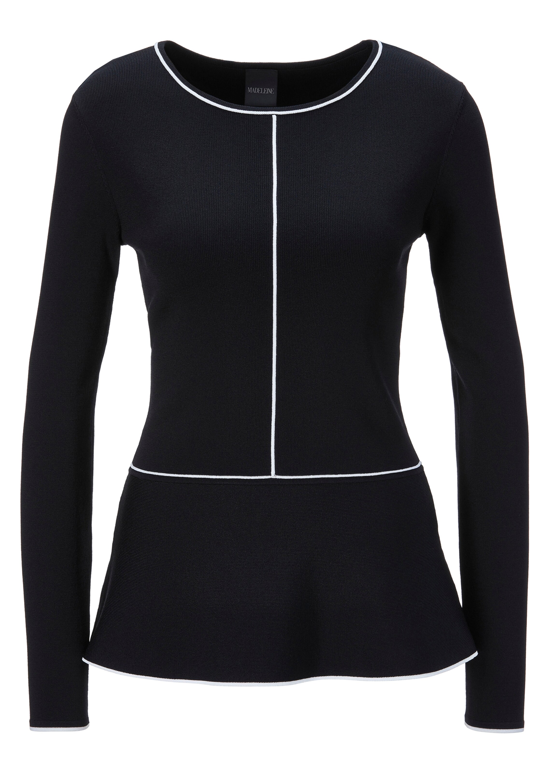 Figurnaher Strickpullover mit Schößchen