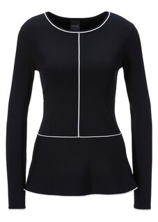 Figurnaher Strickpullover mit Schößchen thumbnail 1