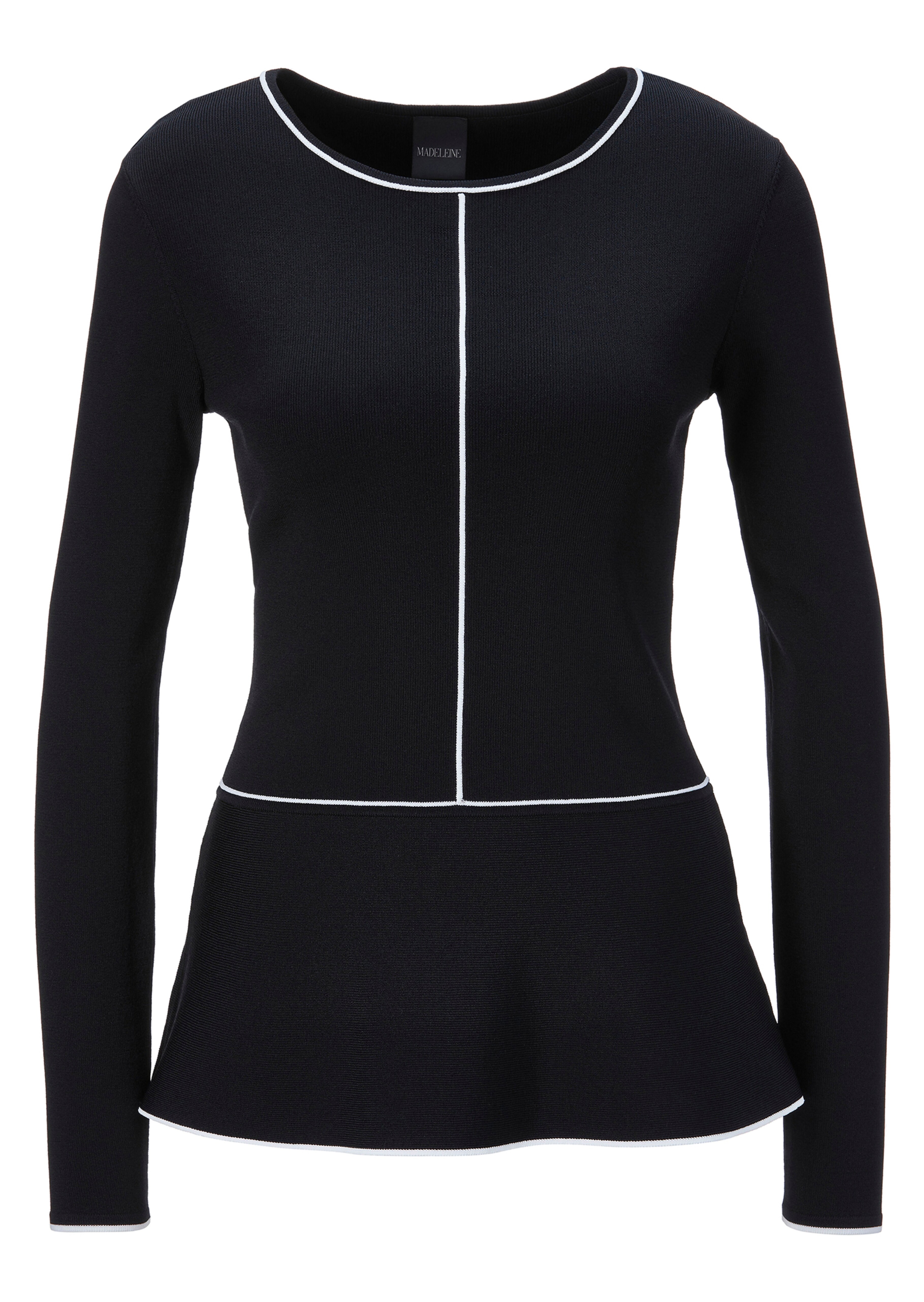Figurnaher Strickpullover mit Schößchen