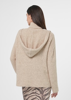 Strickjacke mit Kapuze in Bouclé-Optik thumbnail 3