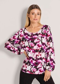 Viskose-Bluse mit Rundhalsausschnitt thumbnail 1