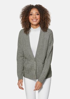 Strickjacke mit Zopfmuster in angesagten Farben thumbnail 1