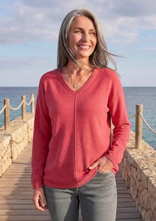 Kaschmirpullover mit V-Ausschnitt thumbnail 7