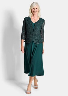 Kleid mit paillettenbesetzter Spitzenjacke thumbnail 1