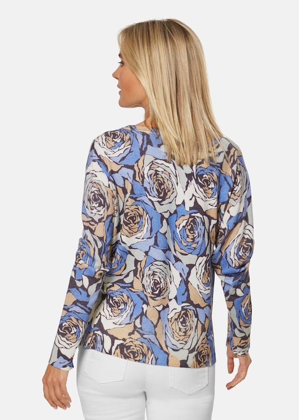 Round neck jumper with floral print 2
