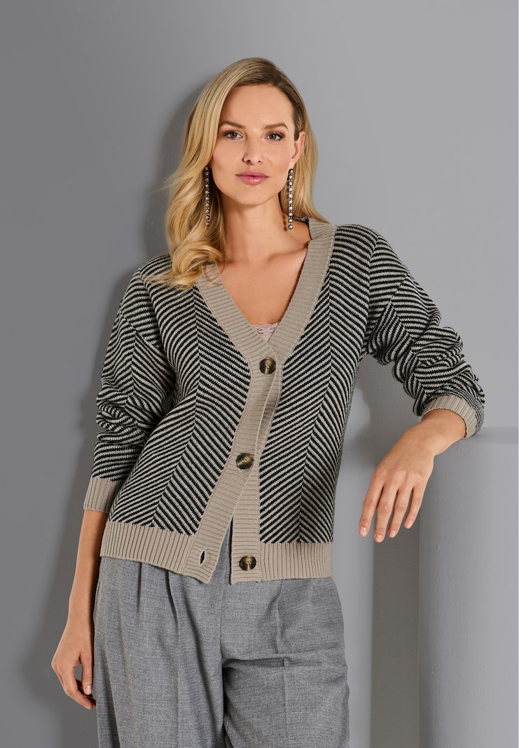 Strickjacke mit Jacquard-Muster