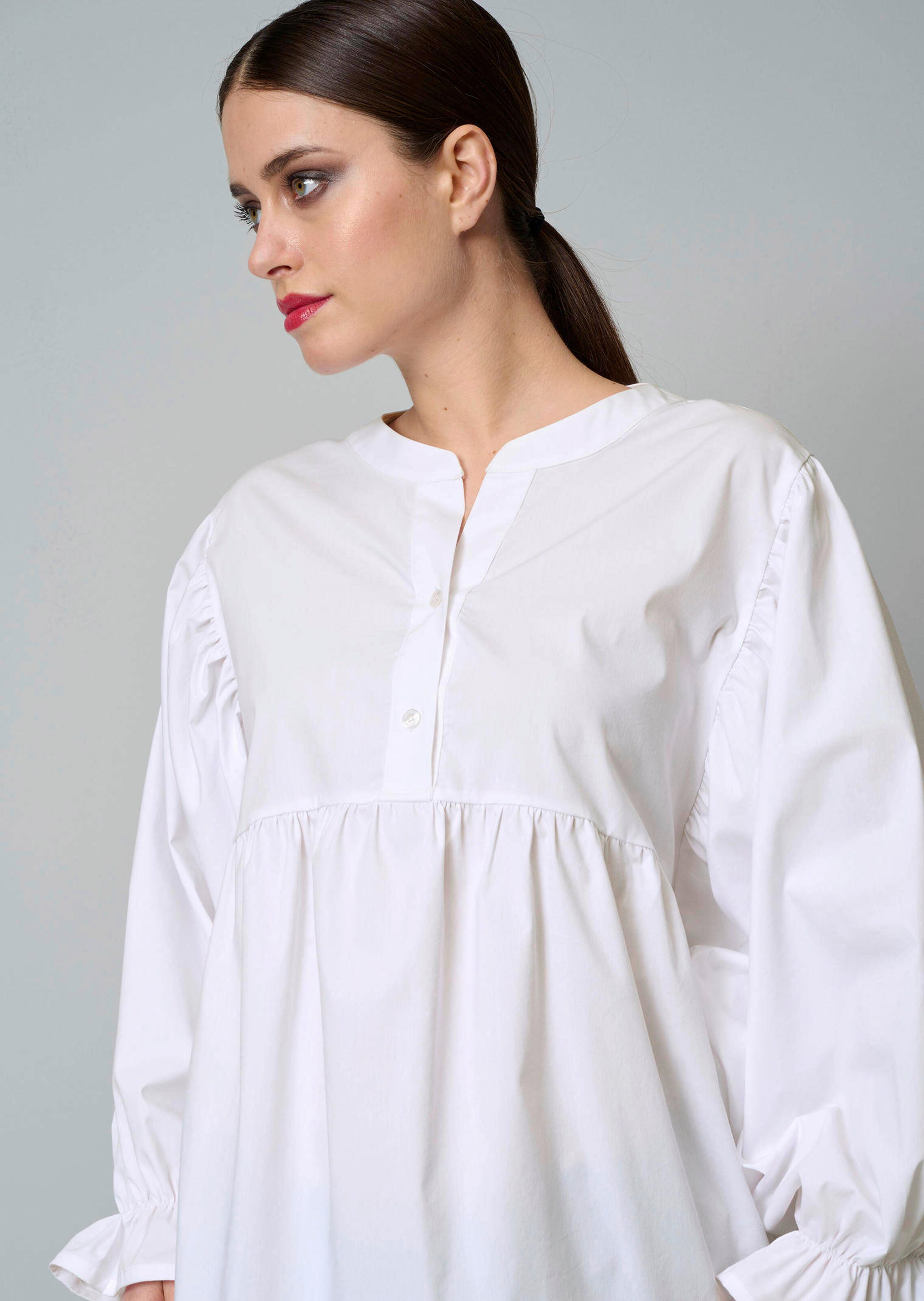 Popelinebluse mit Stehkragen 4