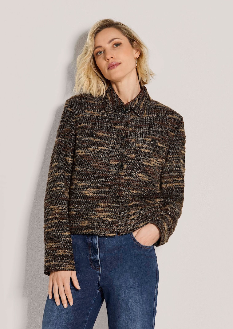 Tweed-Blazer mit Boxy-Cut