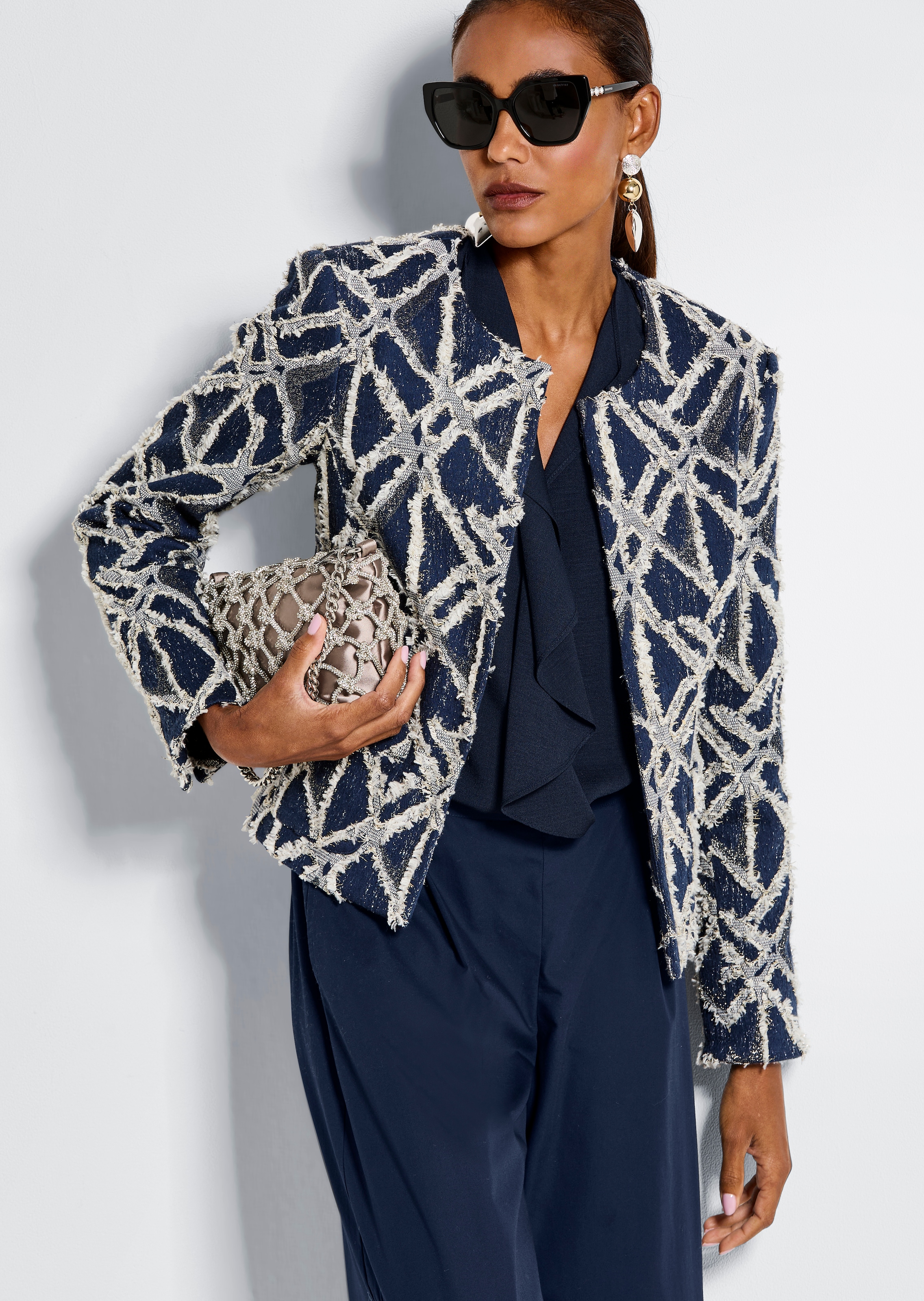 Blazer mit Glanzgarn