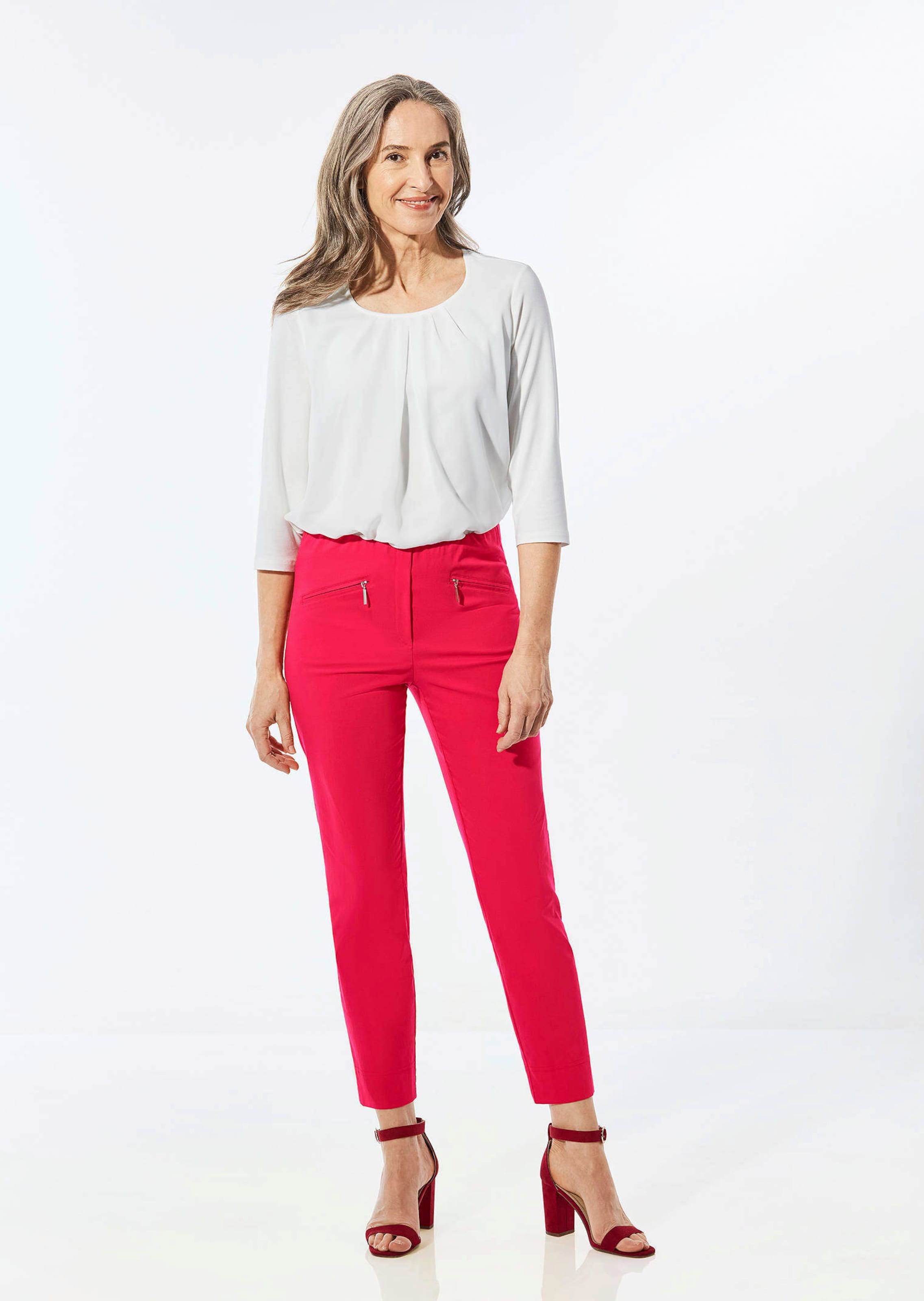 Pantalon super stretch 7/8 LOUISA - rouge - Gr. 27 de Goldner Fashion