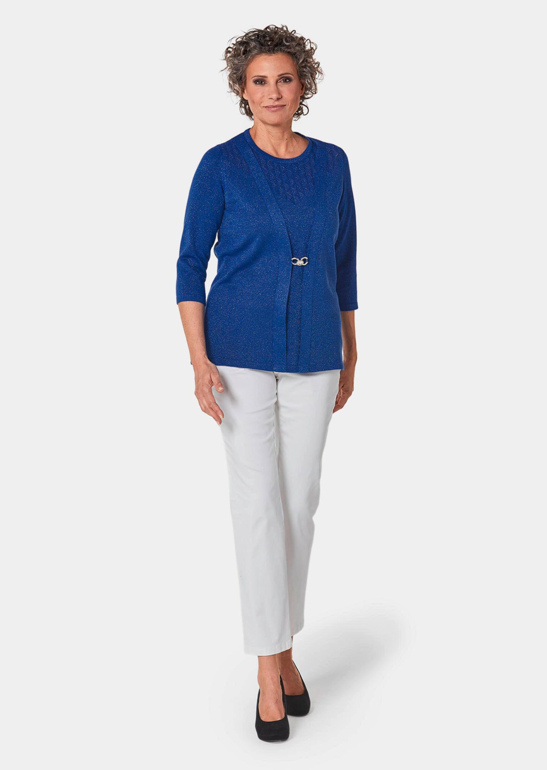 Pull d'aspect twin-set brillant - bleu roi - Gr. 24 de Goldner Fashion