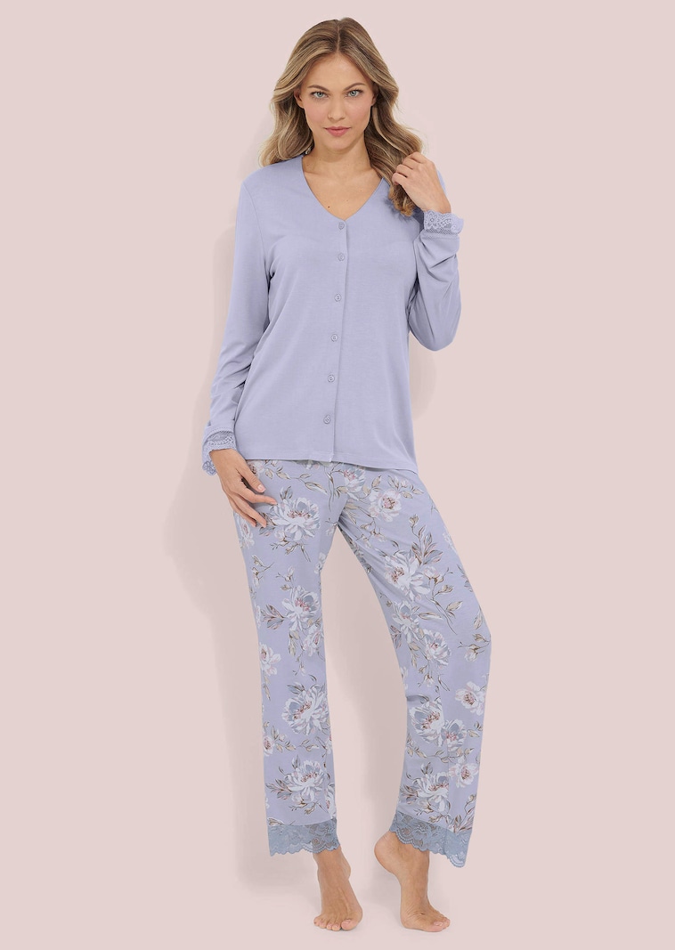 Pyjama mit Spitzendetails