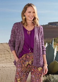 Cardigan ajouré avec fils Lurex - entretien aisé thumbnail 5