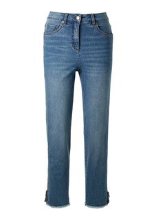 7/8-Jeans mit Seitenzipper und gefranstem Beinsaum thumbnail 1